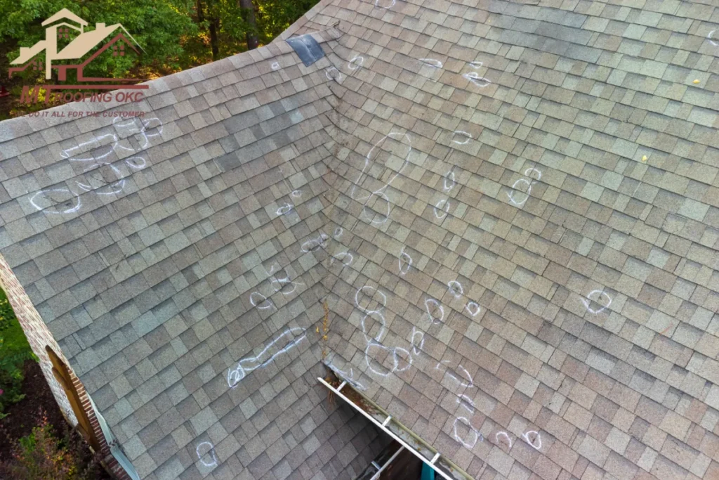 roof with hail damage