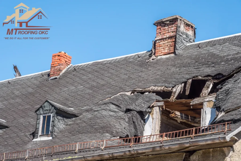 storm damage at a house